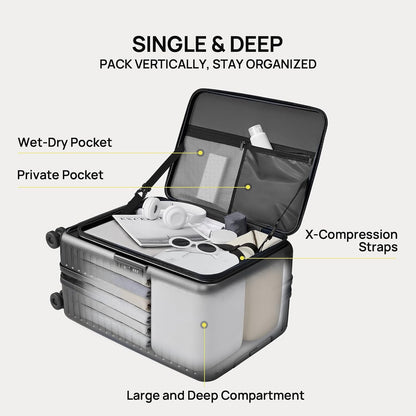 Carry On Luggage 22x14x9 Airline Approved, Top Opening Luggage 20 Inch Suitcase, Expandable, PC Hard Shell, Larger Capacity Carryon, TSA Lock, 360° Spinner Wheels (Black, HBP)
