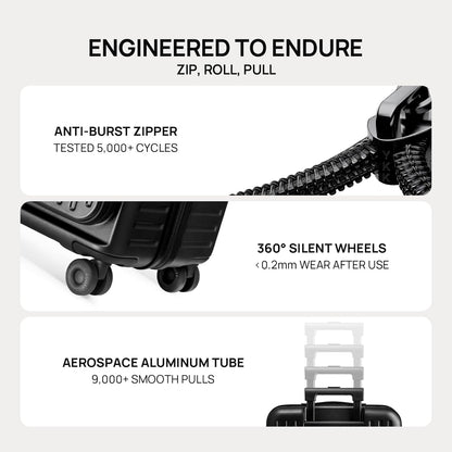 Carry On Luggage 22x14x9 Airline Approved, Top Opening Luggage 20 Inch Suitcase, Expandable, PC Hard Shell, Larger Capacity Carryon, TSA Lock, 360° Spinner Wheels (Black, HBP)