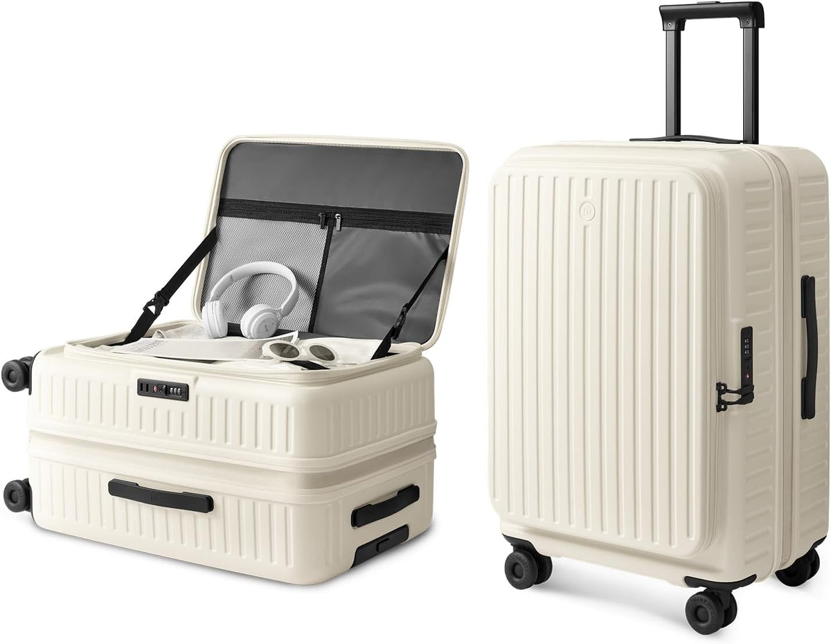 Carry On Luggage 22x14x9 Airline Approved, Top Opening Luggage 20 Inch Suitcase, Expandable, PC Hard Shell, Larger Capacity Carryon, TSA Lock, 360° Spinner Wheels (Black, HBP)