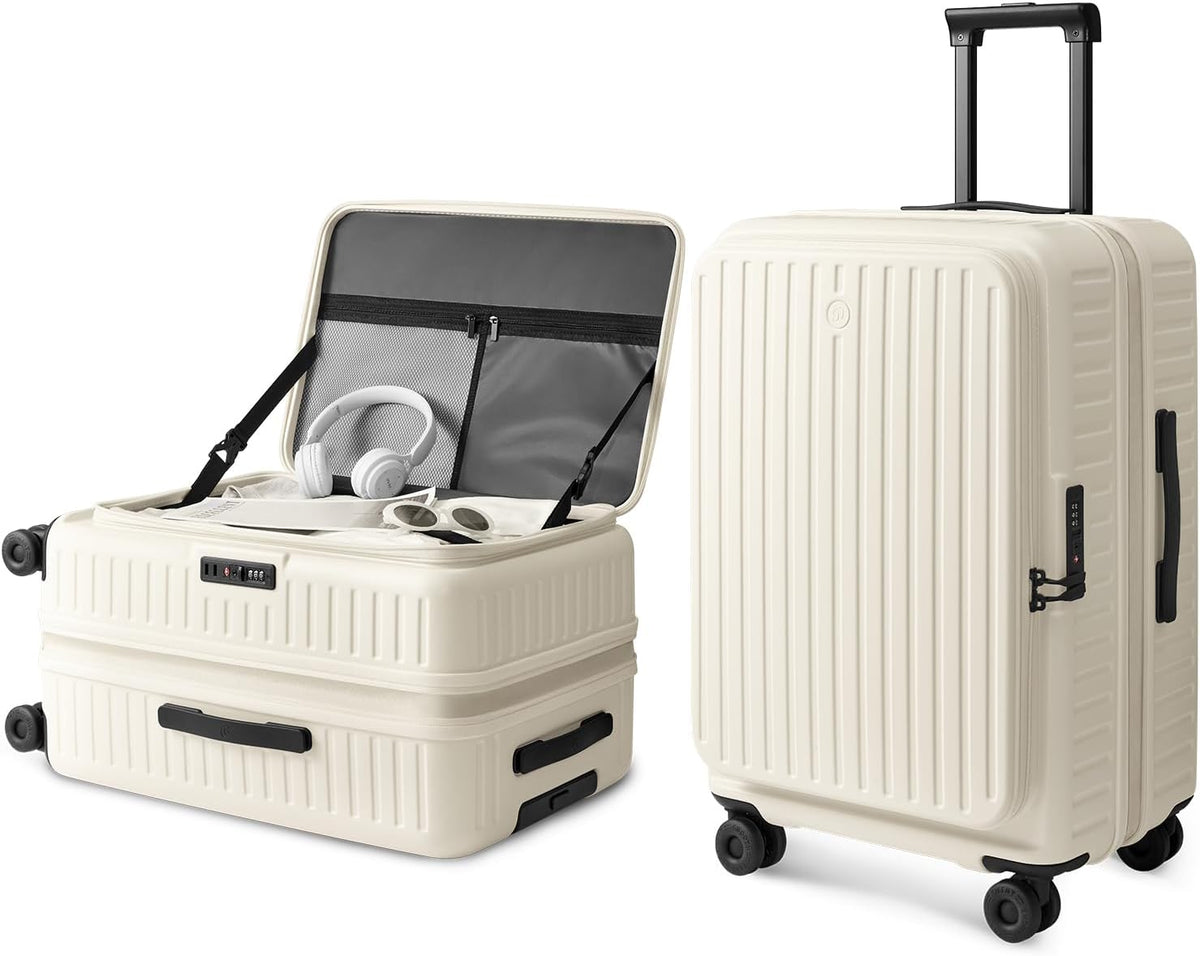 Carry On Luggage 22x14x9 Airline Approved, Top Opening Luggage 20 Inch Suitcase, Expandable, PC Hard Shell, Larger Capacity Carryon, TSA Lock, 360° Spinner Wheels (Black, HBP)