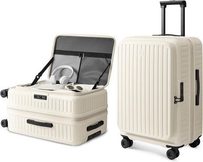 Carry On Luggage 22x14x9 Airline Approved, Top Opening Luggage 20 Inch Suitcase, Expandable, PC Hard Shell, Larger Capacity Carryon, TSA Lock, 360° Spinner Wheels (Black, HBP)