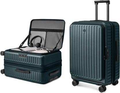 Carry On Luggage 22x14x9 Airline Approved, Top Opening Luggage 20 Inch Suitcase, Expandable, PC Hard Shell, Larger Capacity Carryon, TSA Lock, 360° Spinner Wheels (Black, HBP)