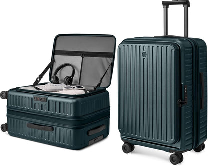 Carry On Luggage 22x14x9 Airline Approved, Top Opening Luggage 20 Inch Suitcase, Expandable, PC Hard Shell, Larger Capacity Carryon, TSA Lock, 360° Spinner Wheels (Black, HBP)