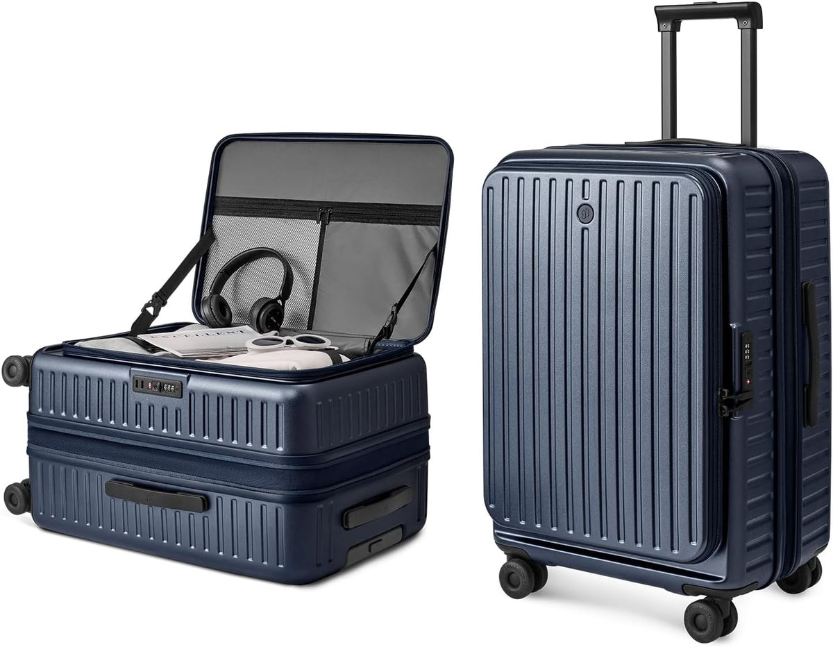 Carry On Luggage 22x14x9 Airline Approved, Top Opening Luggage 20 Inch Suitcase, Expandable, PC Hard Shell, Larger Capacity Carryon, TSA Lock, 360° Spinner Wheels (Black, HBP)