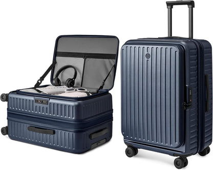 Carry On Luggage 22x14x9 Airline Approved, Top Opening Luggage 20 Inch Suitcase, Expandable, PC Hard Shell, Larger Capacity Carryon, TSA Lock, 360° Spinner Wheels (Black, HBP)