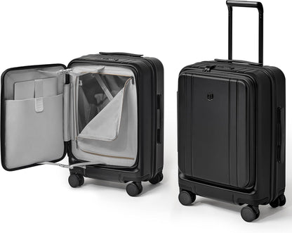 Carry On Luggage 22x14x9 Airline Approved, Top Opening Luggage 20 Inch Suitcase, Expandable, PC Hard Shell, Larger Capacity Carryon, TSA Lock, 360° Spinner Wheels (Black, HBP)