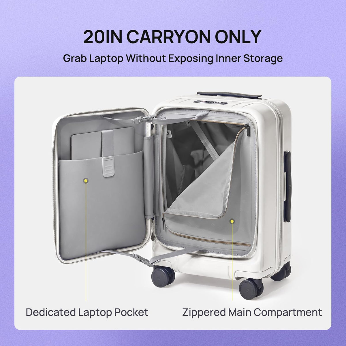 Carry On Luggage 22x14x9 Airline Approved, Top Opening Luggage 20 Inch Suitcase, Expandable, PC Hard Shell, Larger Capacity Carryon, TSA Lock, 360° Spinner Wheels (Black, HBP)