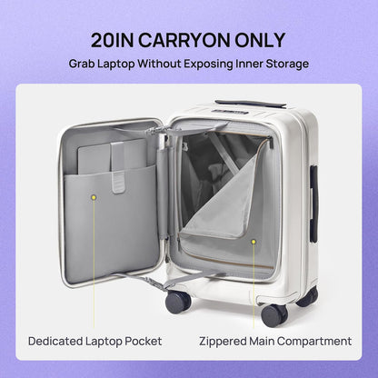 Carry On Luggage 22x14x9 Airline Approved, Top Opening Luggage 20 Inch Suitcase, Expandable, PC Hard Shell, Larger Capacity Carryon, TSA Lock, 360° Spinner Wheels (Black, HBP)