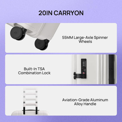 Carry On Luggage 22x14x9 Airline Approved, Top Opening Luggage 20 Inch Suitcase, Expandable, PC Hard Shell, Larger Capacity Carryon, TSA Lock, 360° Spinner Wheels (Black, HBP)