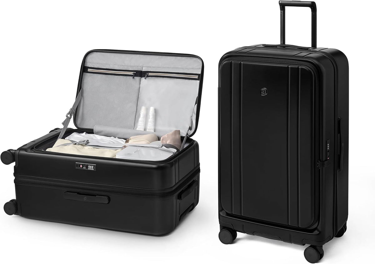 Carry On Luggage 22x14x9 Airline Approved, Top Opening Luggage 20 Inch Suitcase, Expandable, PC Hard Shell, Larger Capacity Carryon, TSA Lock, 360° Spinner Wheels (Black, HBP)