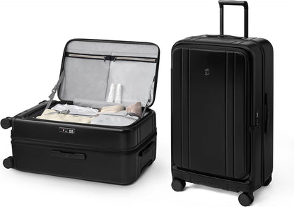 Carry On Luggage 22x14x9 Airline Approved, Top Opening Luggage 20 Inch Suitcase, Expandable, PC Hard Shell, Larger Capacity Carryon, TSA Lock, 360° Spinner Wheels (Black, HBP)