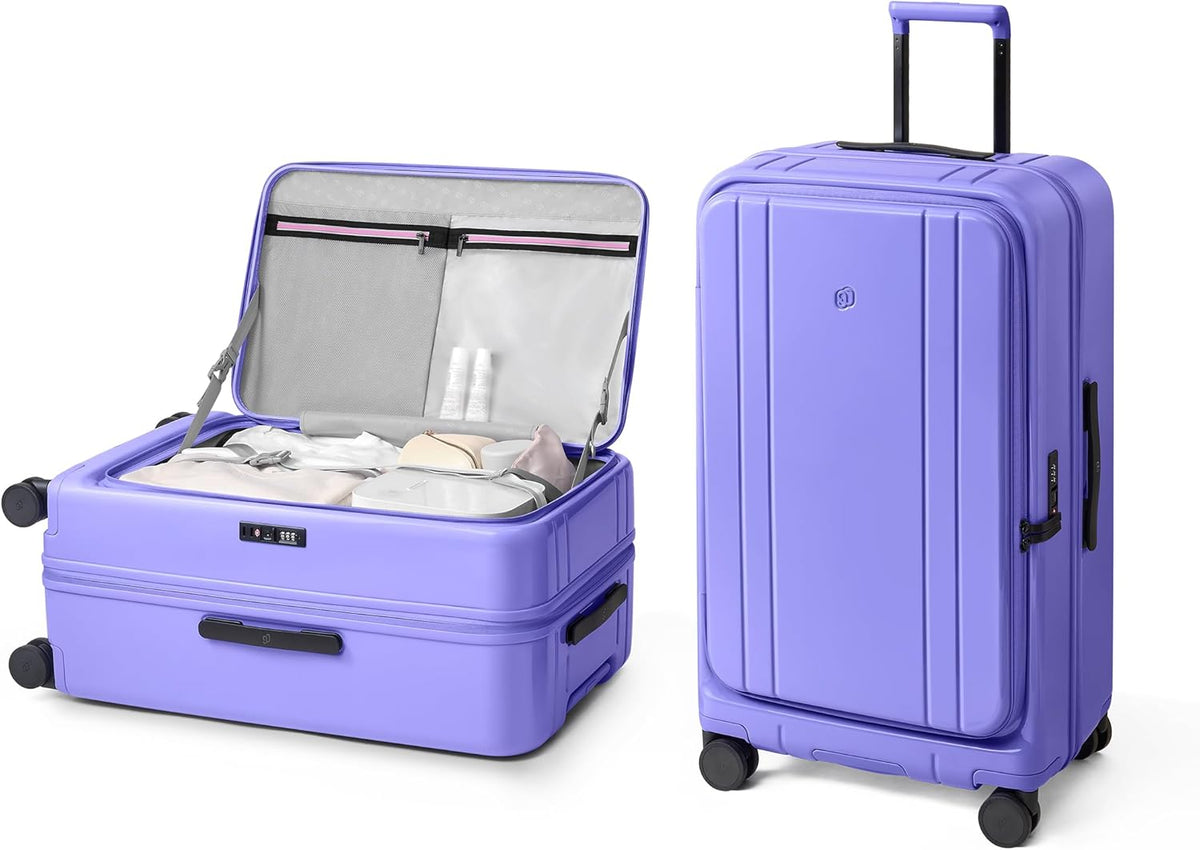 Carry On Luggage 22x14x9 Airline Approved, Top Opening Luggage 20 Inch Suitcase, Expandable, PC Hard Shell, Larger Capacity Carryon, TSA Lock, 360° Spinner Wheels (Black, HBP)