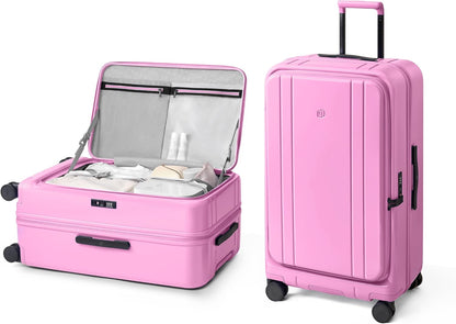 Carry On Luggage 22x14x9 Airline Approved, Top Opening Luggage 20 Inch Suitcase, Expandable, PC Hard Shell, Larger Capacity Carryon, TSA Lock, 360° Spinner Wheels (Black, HBP)