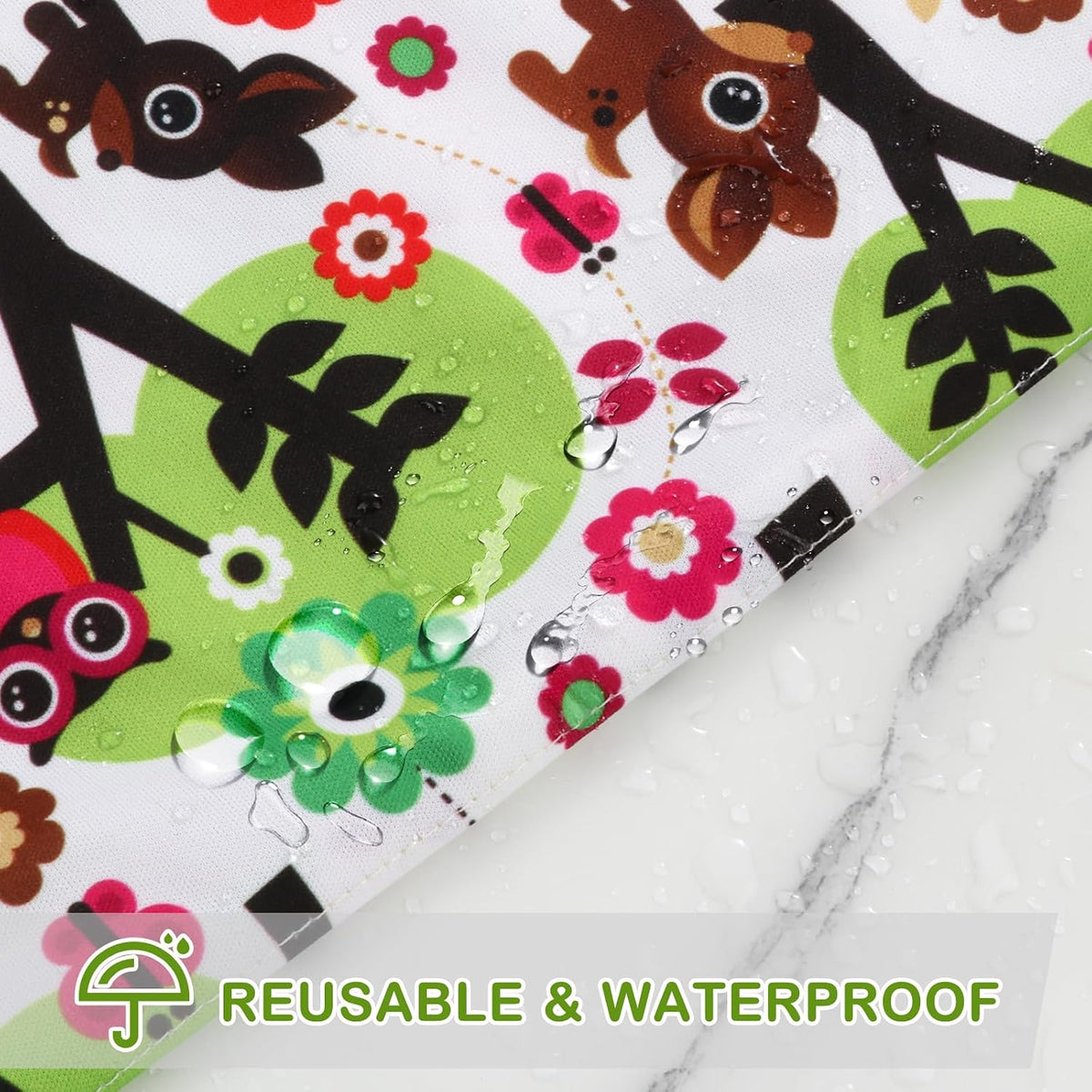 Baby Cloth Diaper Wet/Dry Bags, 2 Pack With Two Zippered Pockets, Waterproof Washable Reusable for Travel, Beach, Pool, Gym, Swimsuits or Wet Clothes, L0113