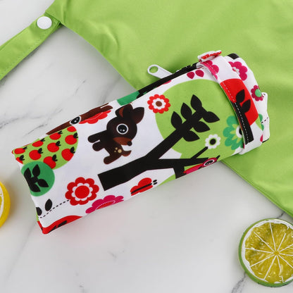 Baby Cloth Diaper Wet/Dry Bags, 2 Pack With Two Zippered Pockets, Waterproof Washable Reusable for Travel, Beach, Pool, Gym, Swimsuits or Wet Clothes, L0113