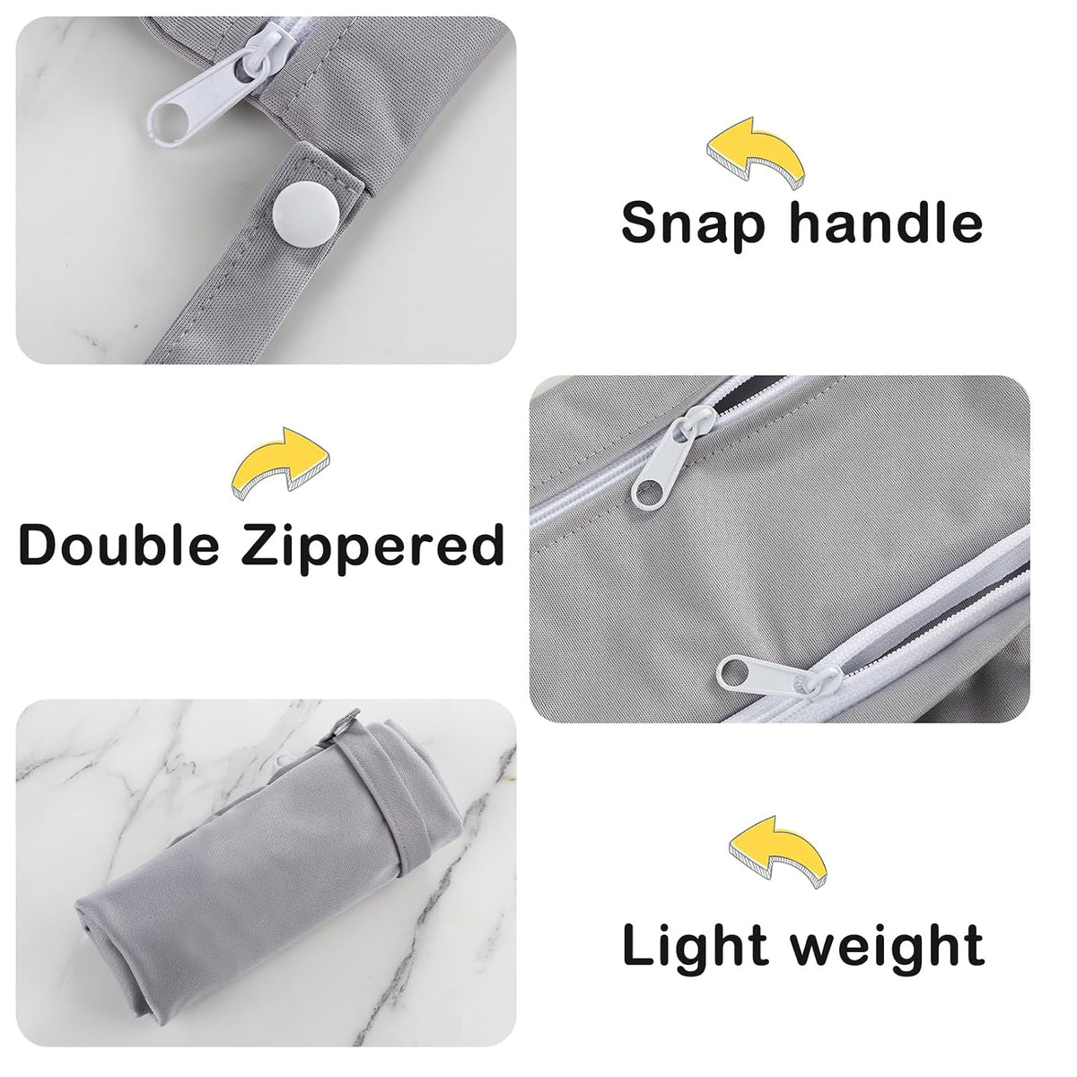 Baby Cloth Diaper Wet/Dry Bags, 2 Pack With Two Zippered Pockets, Waterproof Washable Reusable for Travel, Beach, Pool, Gym, Swimsuits or Wet Clothes, L0113