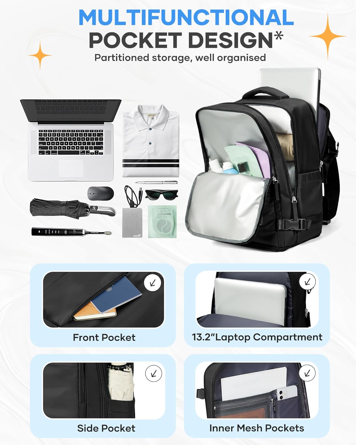 Travel Backpack Carry On Backpack Personal Item Travel Bag Mochila De Viaje Carry On Backpack For Airplanes Traveling Backpack For Women Gym Backpacks College Backpacks Sapphire Blue - Colors B