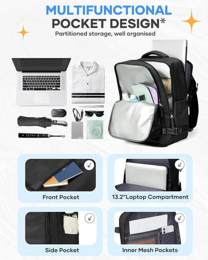 Travel Backpack Carry On Backpack Personal Item Travel Bag Mochila De Viaje Carry On Backpack For Airplanes Traveling Backpack For Women Gym Backpacks College Backpacks Sapphire Blue - Colors B