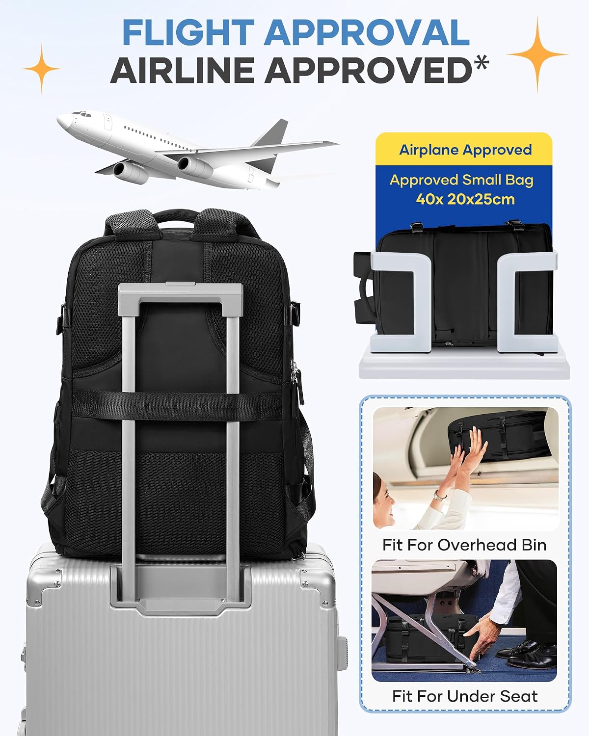 Travel Backpack Carry On Backpack Personal Item Travel Bag Mochila De Viaje Carry On Backpack For Airplanes Traveling Backpack For Women Gym Backpacks College Backpacks Sapphire Blue - Colors B