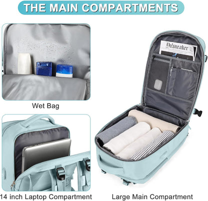 Travel Backpack Carry On Backpack Personal Item Travel Bag Mochila De Viaje Carry On Backpack For Airplanes Traveling Backpack For Women Gym Backpacks College Backpacks Sapphire Blue - Colors B