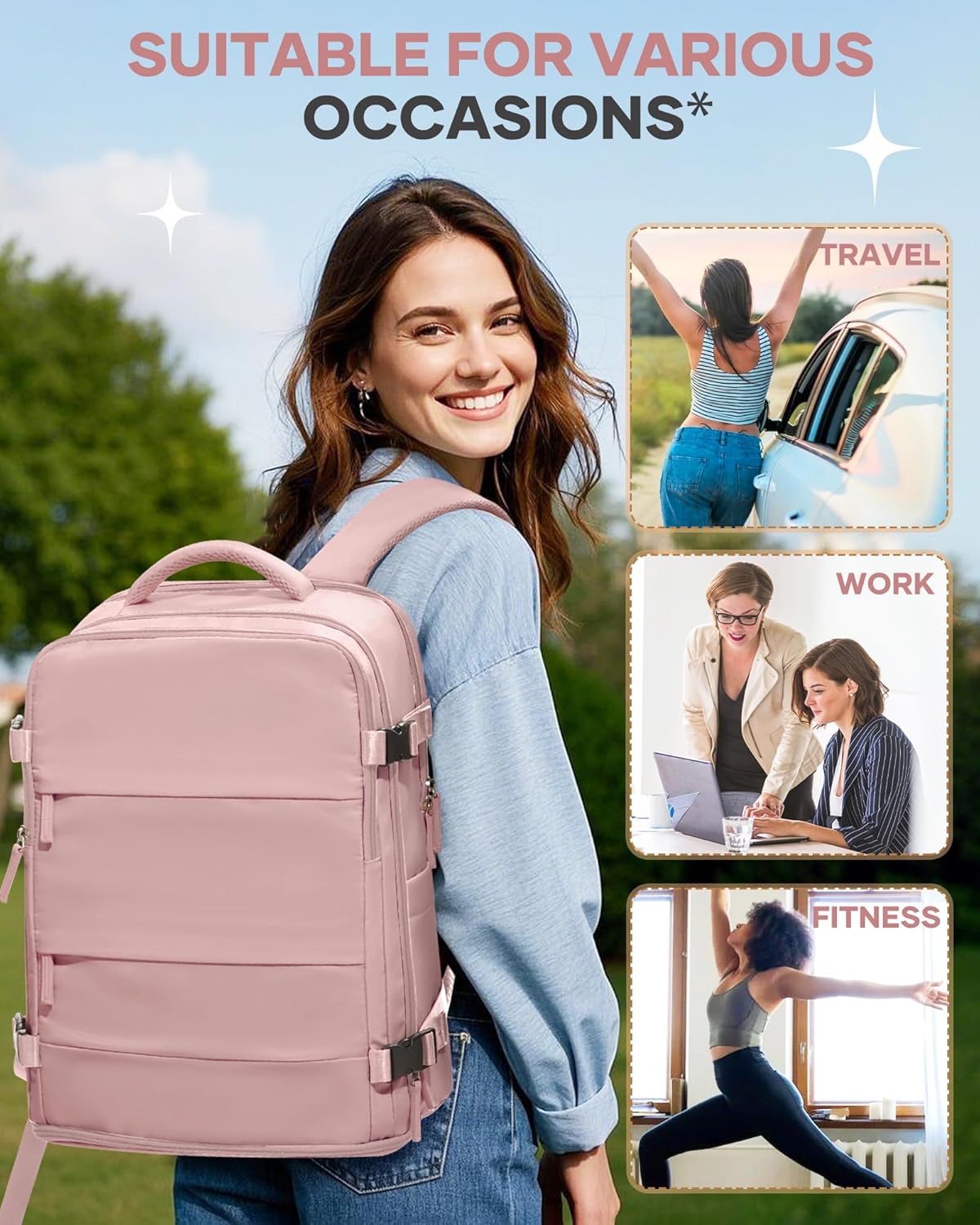 Travel Backpack Carry On Backpack Personal Item Travel Bag Mochila De Viaje Carry On Backpack For Airplanes Traveling Backpack For Women Gym Backpacks College Backpacks Sapphire Blue - Colors B