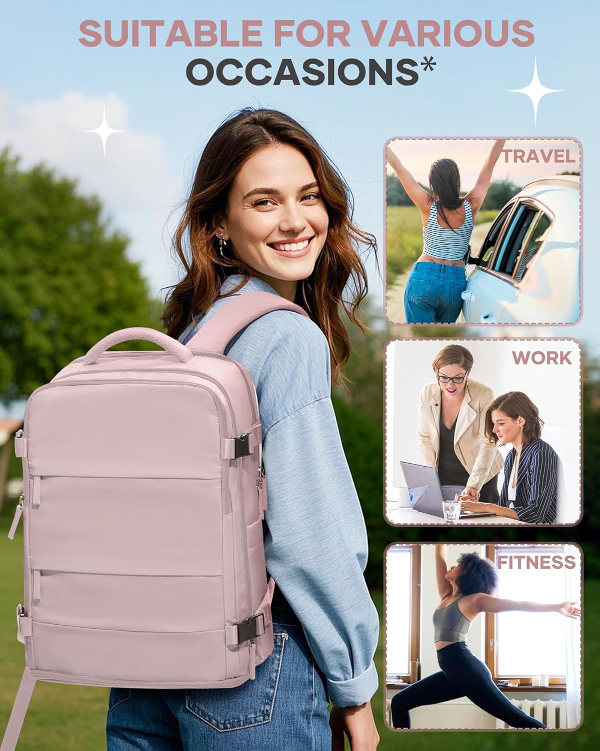 Travel Backpack Carry On Backpack Personal Item Travel Bag Mochila De Viaje Carry On Backpack For Airplanes Traveling Backpack For Women Gym Backpacks College Backpacks Sapphire Blue - Colors B