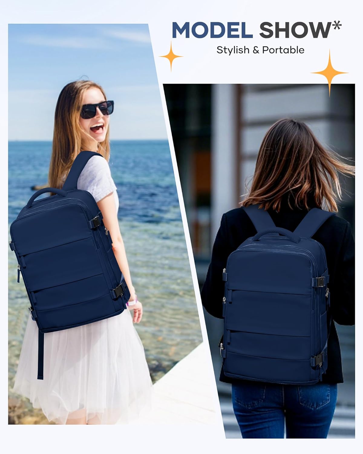 Travel Backpack Carry On Backpack Personal Item Travel Bag Mochila De Viaje Carry On Backpack For Airplanes Traveling Backpack For Women Gym Backpacks College Backpacks Sapphire Blue - Colors B