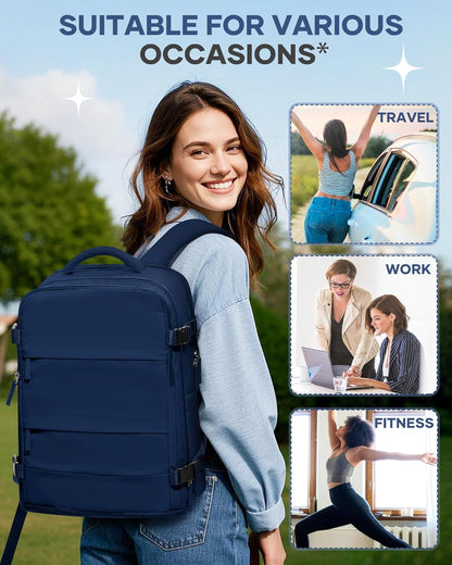 Travel Backpack Carry On Backpack Personal Item Travel Bag Mochila De Viaje Carry On Backpack For Airplanes Traveling Backpack For Women Gym Backpacks College Backpacks Sapphire Blue - Colors B