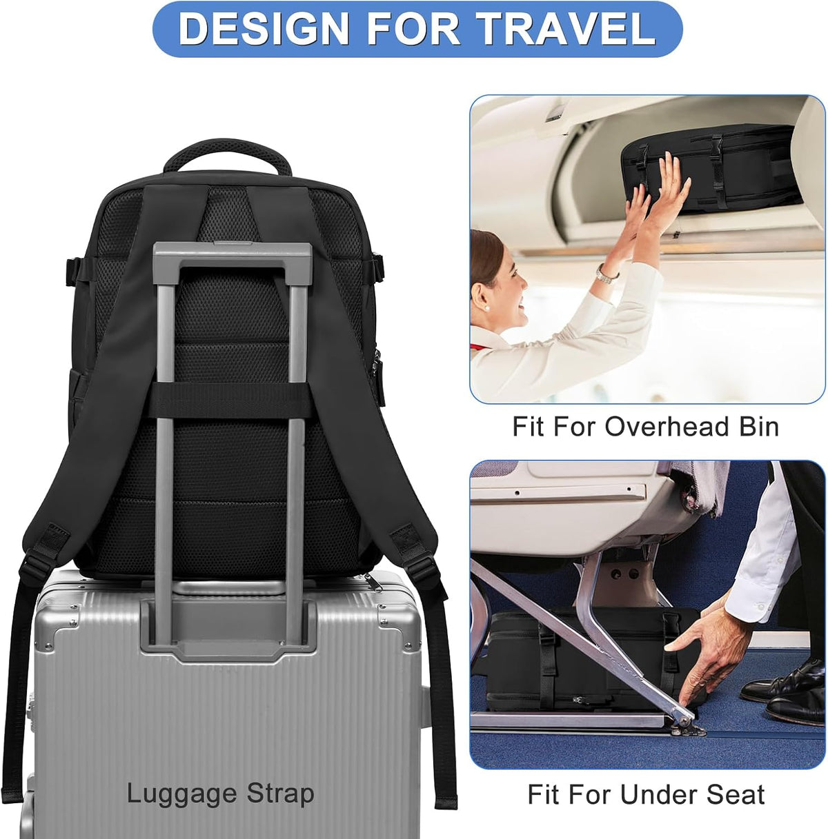 Travel Backpack Carry On Backpack Personal Item Travel Bag Mochila De Viaje Carry On Backpack For Airplanes Traveling Backpack For Women Gym Backpacks College Backpacks Sapphire Blue - Colors B