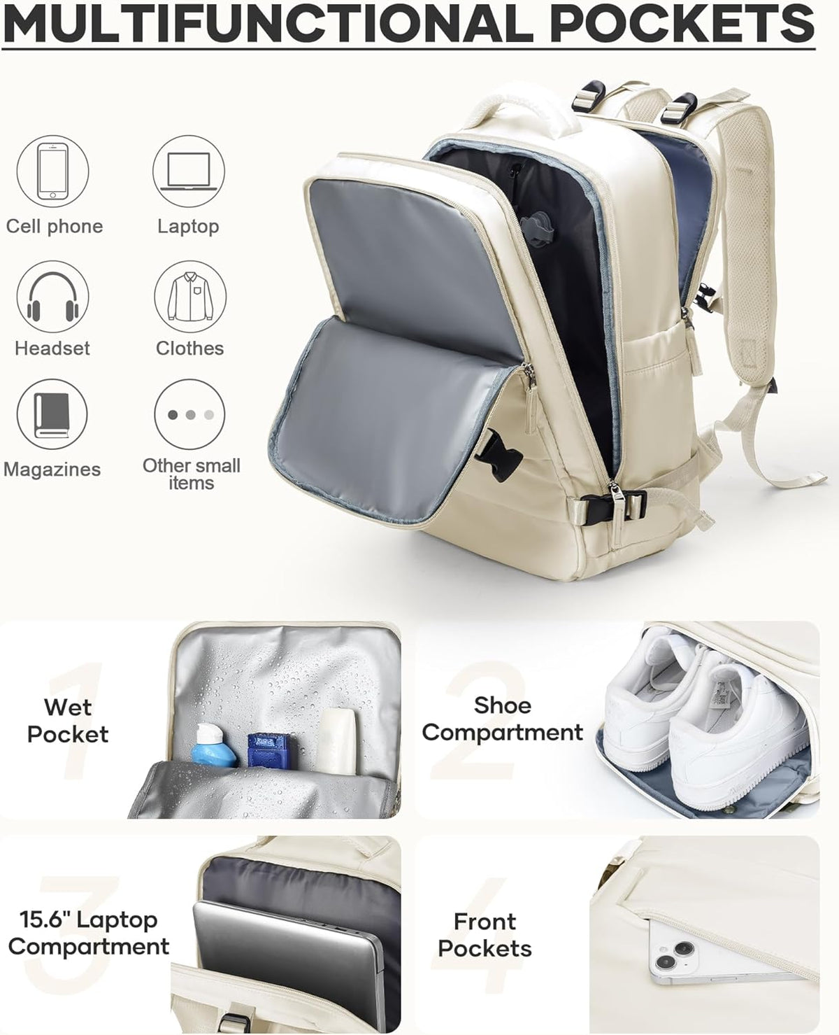 Travel Backpack Carry On Backpack Personal Item Travel Bag Mochila De Viaje Carry On Backpack For Airplanes Traveling Backpack For Women Gym Backpacks College Backpacks Sapphire Blue - Colors B