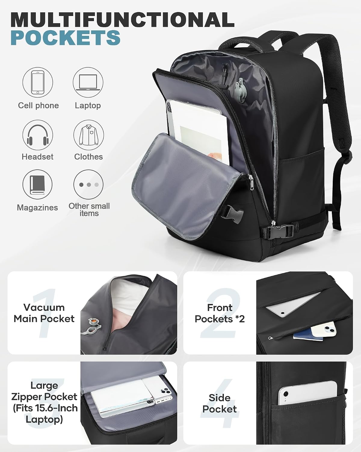 Travel Backpack Carry On Backpack Personal Item Travel Bag Mochila De Viaje Carry On Backpack For Airplanes Traveling Backpack For Women Gym Backpacks College Backpacks Sapphire Blue - Colors B