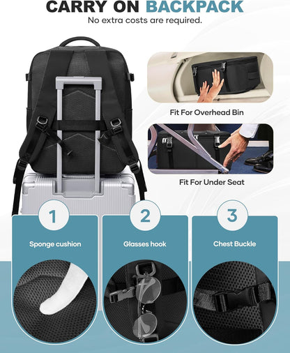 Travel Backpack Carry On Backpack Personal Item Travel Bag Mochila De Viaje Carry On Backpack For Airplanes Traveling Backpack For Women Gym Backpacks College Backpacks Sapphire Blue - Colors B