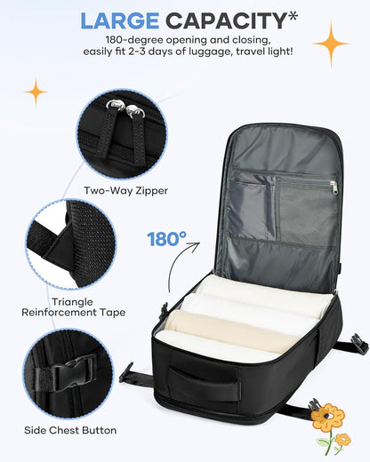 Travel Backpack Carry On Backpack Personal Item Travel Bag Mochila De Viaje Carry On Backpack For Airplanes Traveling Backpack For Women Gym Backpacks College Backpacks Sapphire Blue - Colors B