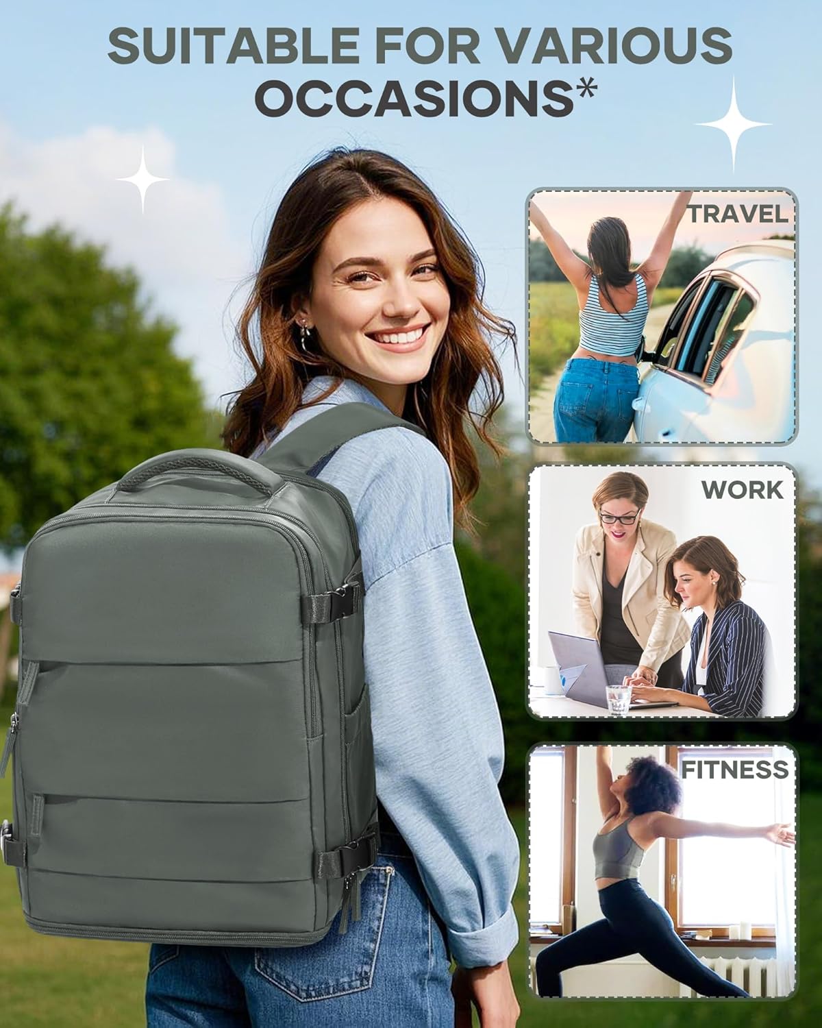 Travel Backpack Carry On Backpack Personal Item Travel Bag Mochila De Viaje Carry On Backpack For Airplanes Traveling Backpack For Women Gym Backpacks College Backpacks Sapphire Blue - Colors B