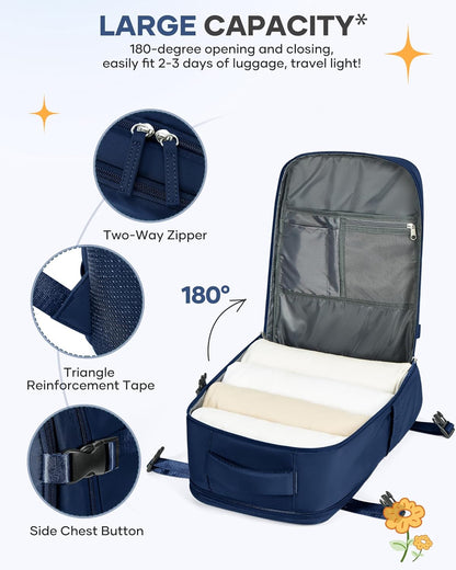 Travel Backpack Carry On Backpack Personal Item Travel Bag Mochila De Viaje Carry On Backpack For Airplanes Traveling Backpack For Women Gym Backpacks College Backpacks Sapphire Blue - Colors B