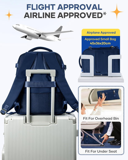 Travel Backpack Carry On Backpack Personal Item Travel Bag Mochila De Viaje Carry On Backpack For Airplanes Traveling Backpack For Women Gym Backpacks College Backpacks Sapphire Blue - Colors B