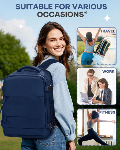 Travel Backpack Carry On Backpack Personal Item Travel Bag Mochila De Viaje Carry On Backpack For Airplanes Traveling Backpack For Women Gym Backpacks College Backpacks Sapphire Blue - Colors B
