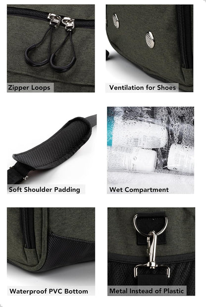® Gym Bag for Men & Women with Shoe & Wet Compartment - Duffle Bag for Travel, Sports, Fitness & Workout