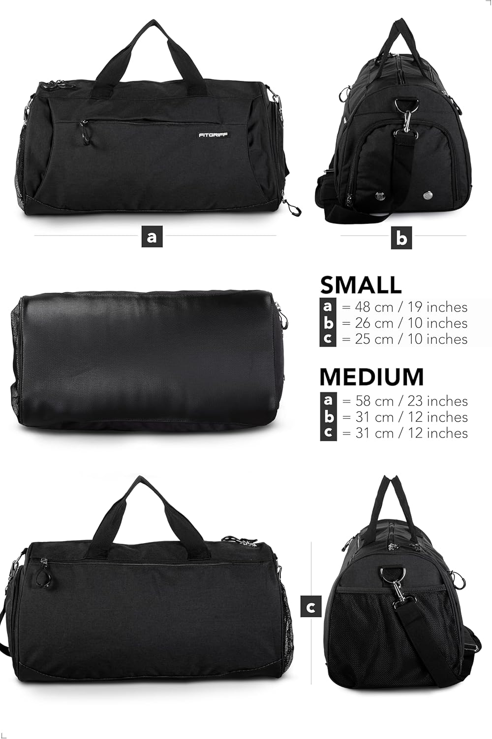 ® Gym Bag for Men & Women with Shoe & Wet Compartment - Duffle Bag for Travel, Sports, Fitness & Workout