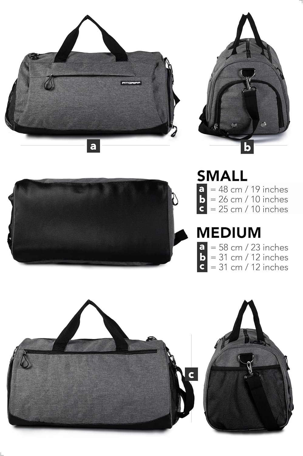 ® Gym Bag for Men & Women with Shoe & Wet Compartment - Duffle Bag for Travel, Sports, Fitness & Workout