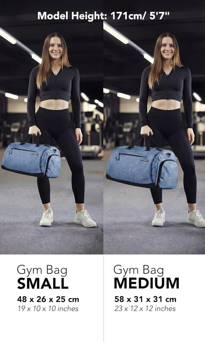 ® Gym Bag for Men & Women with Shoe & Wet Compartment - Duffle Bag for Travel, Sports, Fitness & Workout