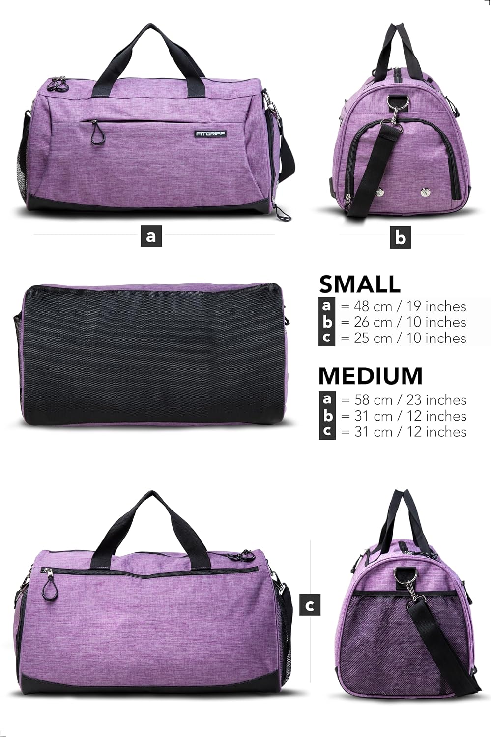 ® Gym Bag for Men & Women with Shoe & Wet Compartment - Duffle Bag for Travel, Sports, Fitness & Workout