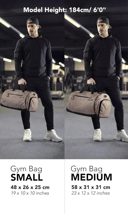 ® Gym Bag for Men & Women with Shoe & Wet Compartment - Duffle Bag for Travel, Sports, Fitness & Workout