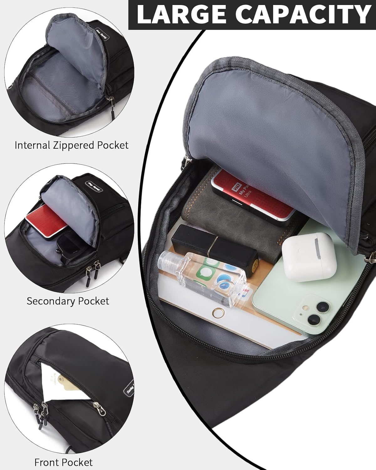 Small Sling Bag Crossbody for Men Women One Strap Shoulder Cross Body Bag Sling Backpack for Travel