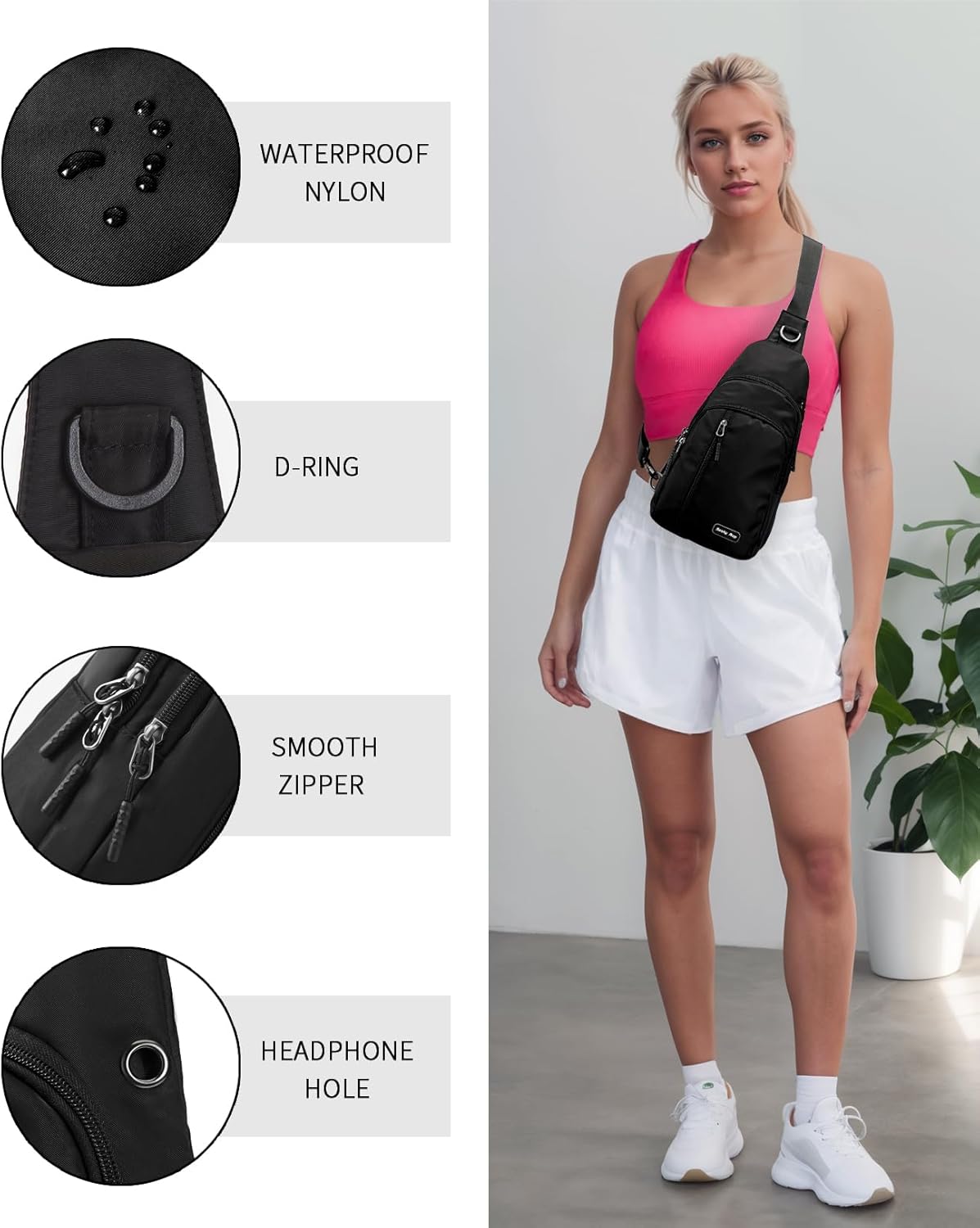 Small Sling Bag Crossbody for Men Women One Strap Shoulder Cross Body Bag Sling Backpack for Travel