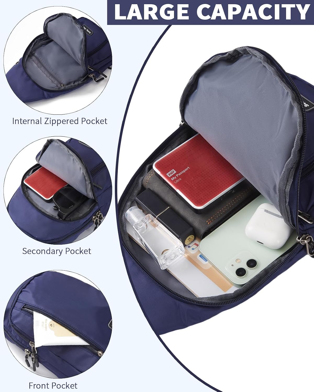 Small Sling Bag Crossbody for Men Women One Strap Shoulder Cross Body Bag Sling Backpack for Travel