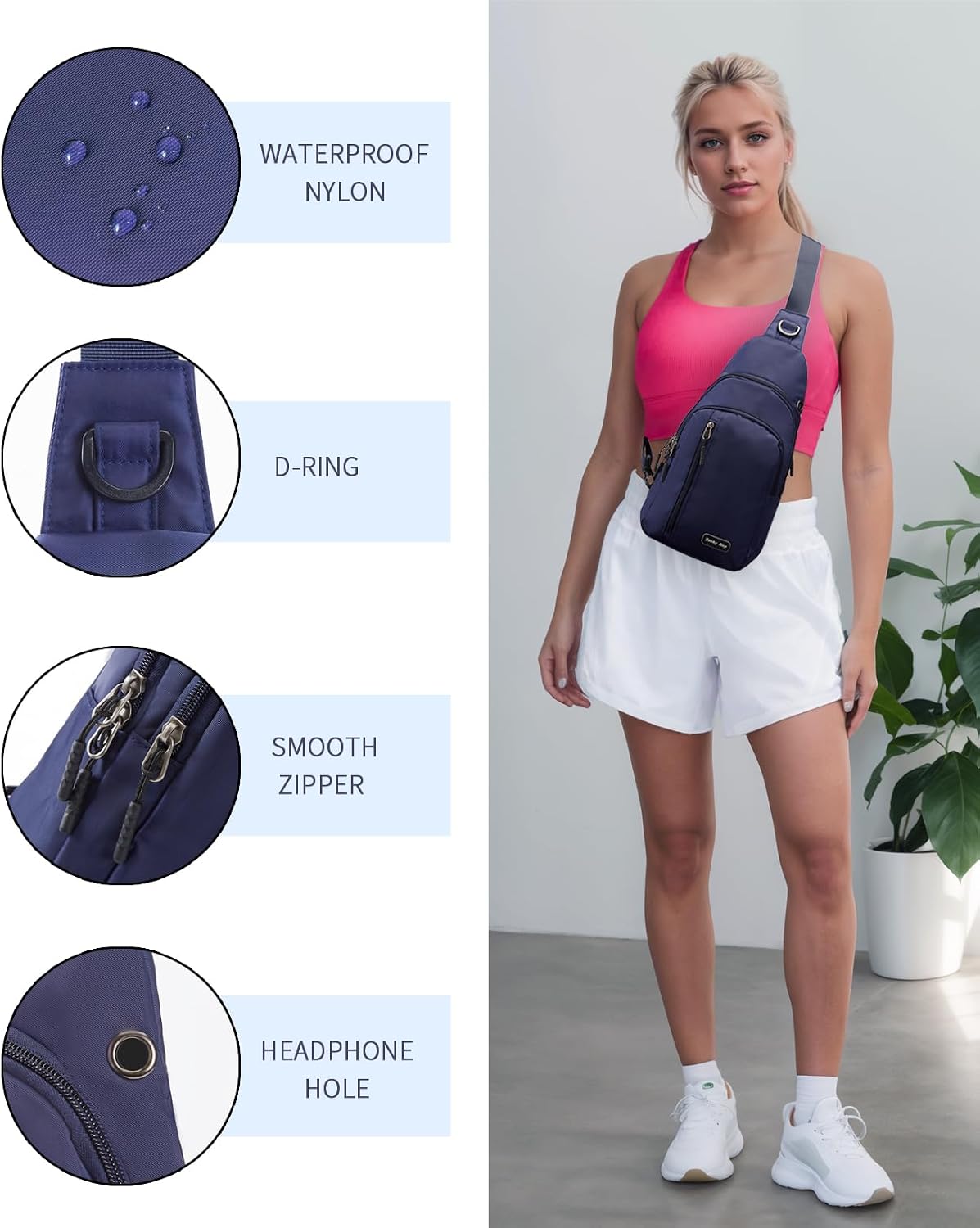 Small Sling Bag Crossbody for Men Women One Strap Shoulder Cross Body Bag Sling Backpack for Travel