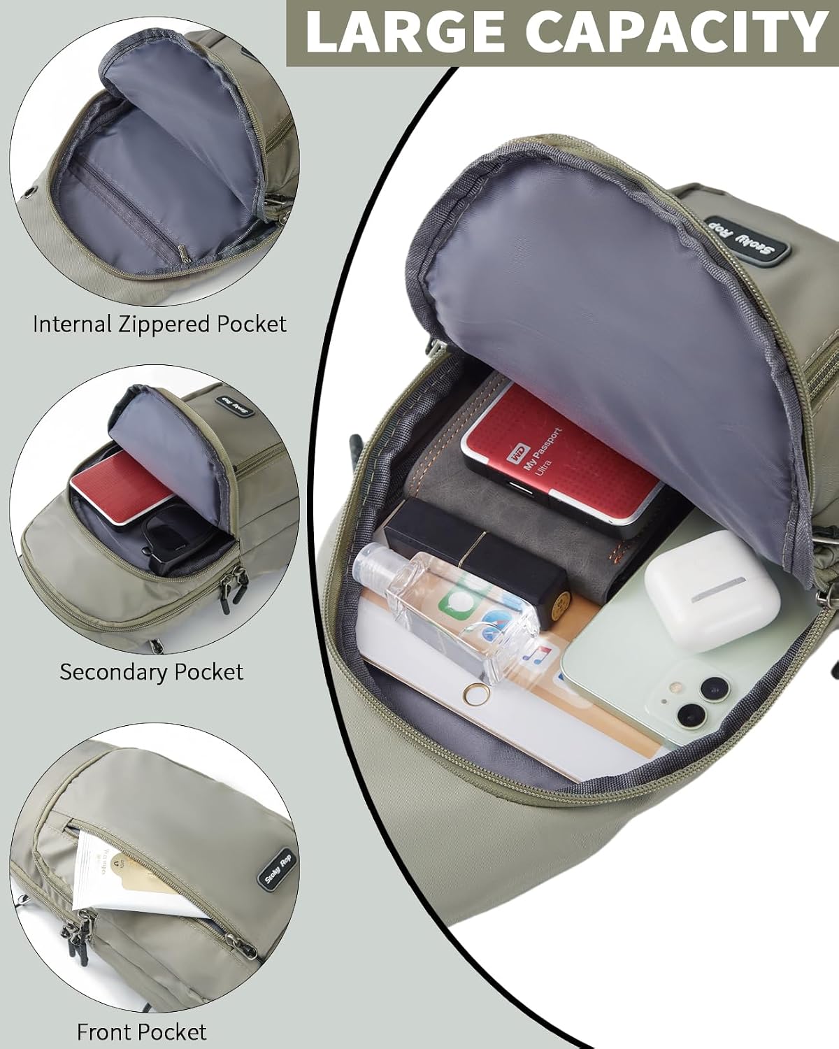 Small Sling Bag Crossbody for Men Women One Strap Shoulder Cross Body Bag Sling Backpack for Travel