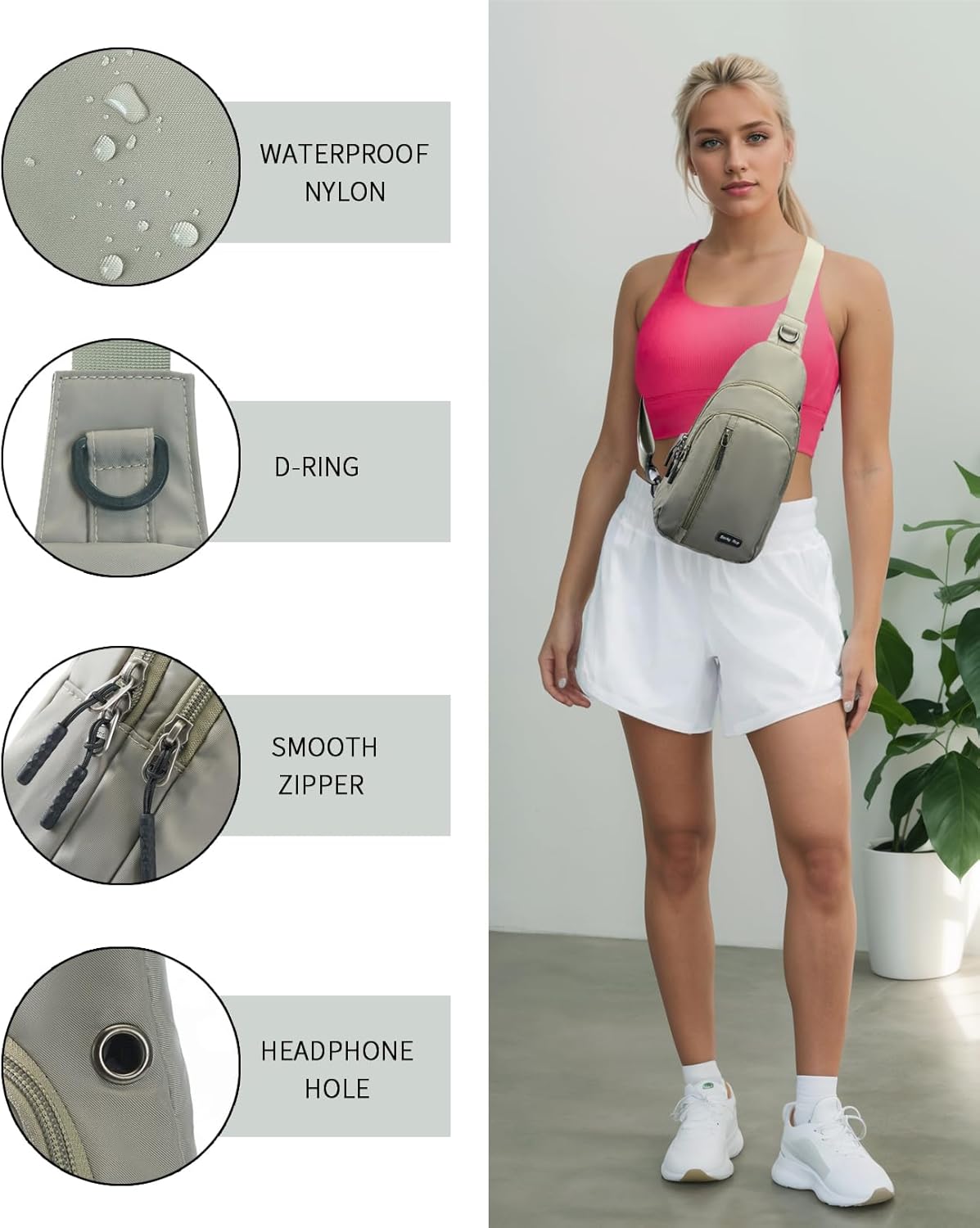 Small Sling Bag Crossbody for Men Women One Strap Shoulder Cross Body Bag Sling Backpack for Travel