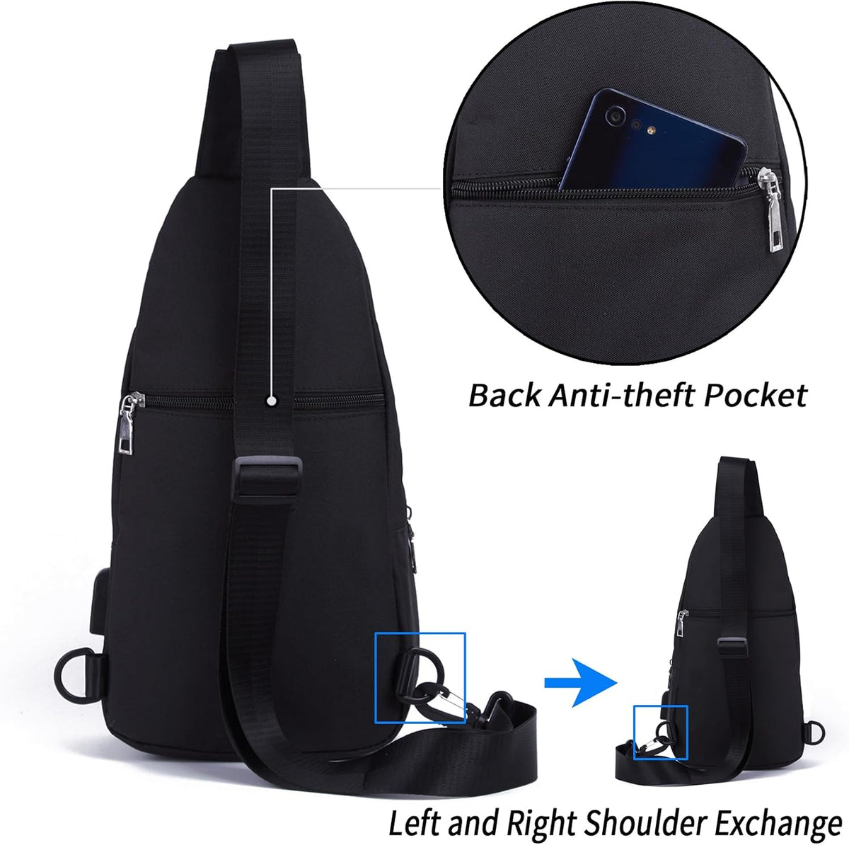 Small Sling Bag Crossbody for Men Women One Strap Shoulder Cross Body Bag Sling Backpack for Travel